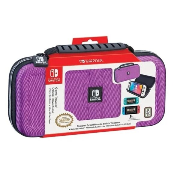 Nintendo Switch Game Travel Case Purple Durable Shell & Storage For Games Contro - Picture 1 of 1